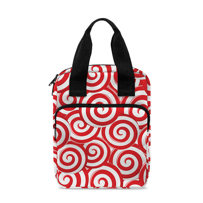 Red Lollipop Candy Pattern Print Bible Tote Bag