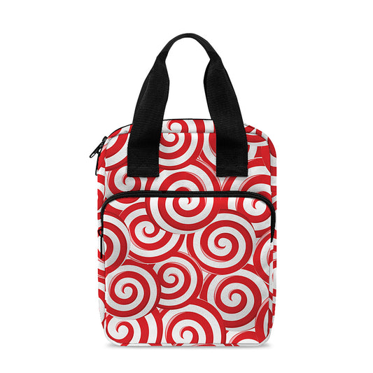 Red Lollipop Candy Pattern Print Bible Tote Bag