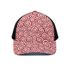 Red Lollipop Candy Pattern Print Black Mesh Trucker Cap