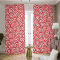 Red Lollipop Candy Pattern Print Dimout Pencil Pleat Curtains