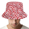 Red Lollipop Candy Pattern Print Bucket Hat