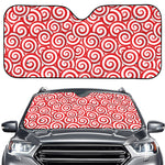 Red Lollipop Candy Pattern Print Car Windshield Sun Shade