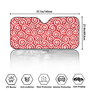 Red Lollipop Candy Pattern Print Car Windshield Sun Shade