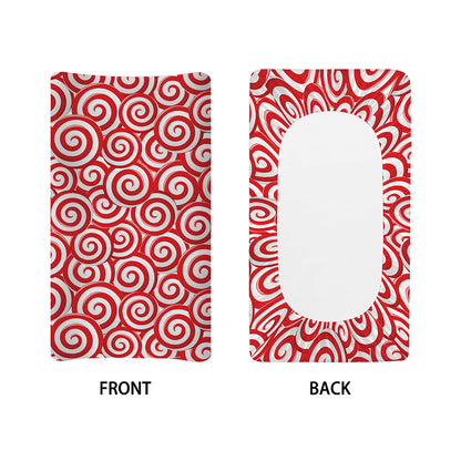 Red Lollipop Candy Pattern Print Changing Pad Cover