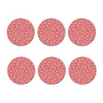 Red Lollipop Candy Pattern Print Coaster Set