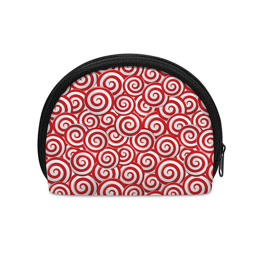 Red Lollipop Candy Pattern Print Coin Purse