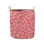 Red Lollipop Candy Pattern Print Collapsible Laundry Basket