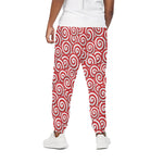 Red Lollipop Candy Pattern Print Cotton Pants