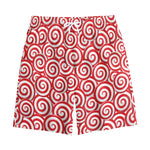 Red Lollipop Candy Pattern Print Cotton Shorts