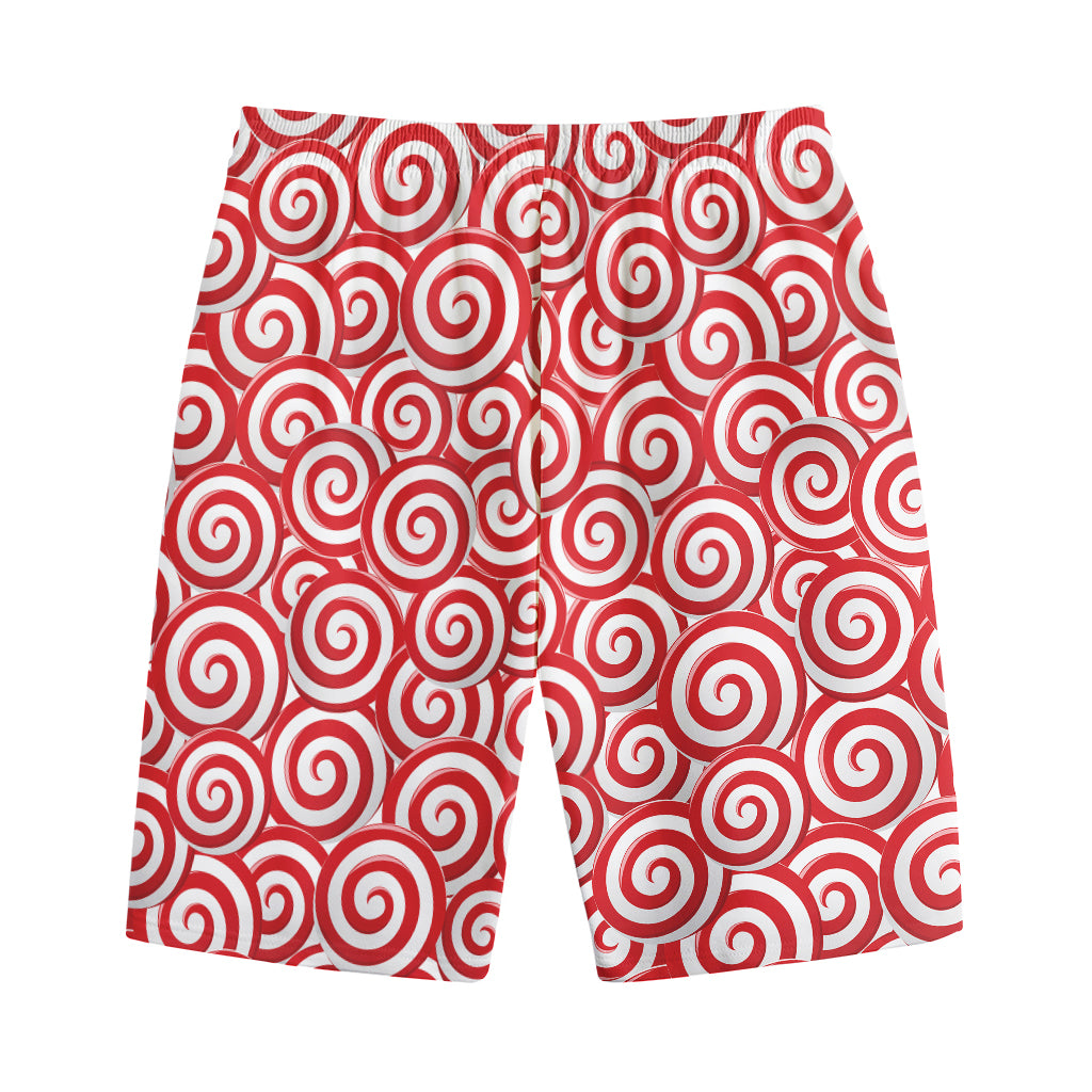 Red Lollipop Candy Pattern Print Cotton Shorts