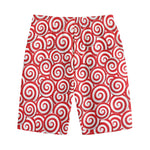 Red Lollipop Candy Pattern Print Cotton Shorts