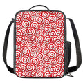 Red Lollipop Candy Pattern Print Crossbody Lunch Bag