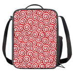 Red Lollipop Candy Pattern Print Crossbody Lunch Bag