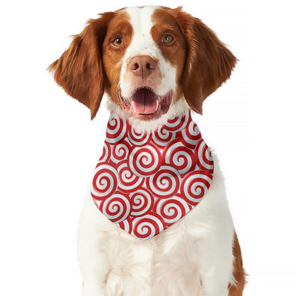 Red Lollipop Candy Pattern Print Dog Bandana