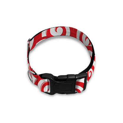Red Lollipop Candy Pattern Print Dog Collar