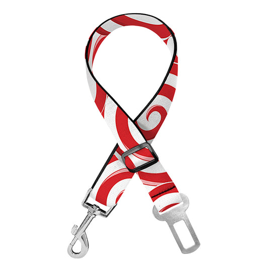 Red Lollipop Candy Pattern Print Dog Seat Belt