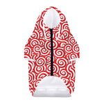 Red Lollipop Candy Pattern Print Dog Zip Up Hoodie