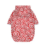 Red Lollipop Candy Pattern Print Dog Zip Up Hoodie