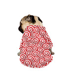 Red Lollipop Candy Pattern Print Dog Zip Up Jacket