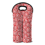 Red Lollipop Candy Pattern Print Double Neoprene Wine Tote