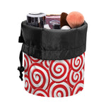 Red Lollipop Candy Pattern Print Drawstring Makeup Bag