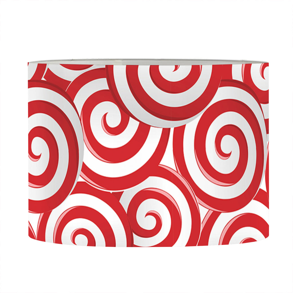 Red Lollipop Candy Pattern Print Drum Lamp Shade