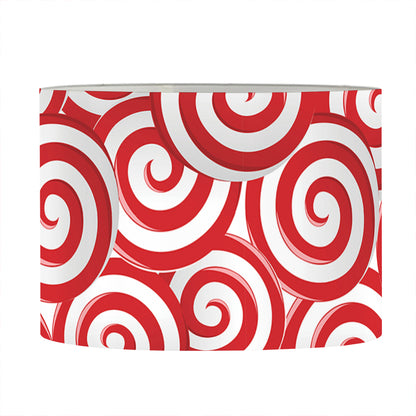 Red Lollipop Candy Pattern Print Drum Lamp Shade