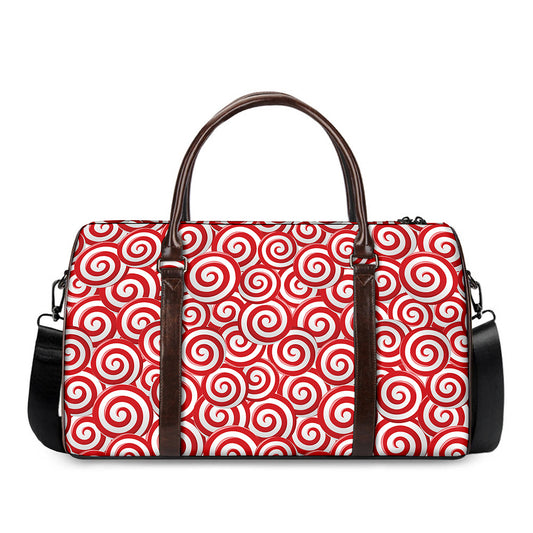 Red Lollipop Candy Pattern Print Duffle Bag