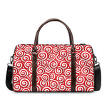 Red Lollipop Candy Pattern Print Duffle Bag
