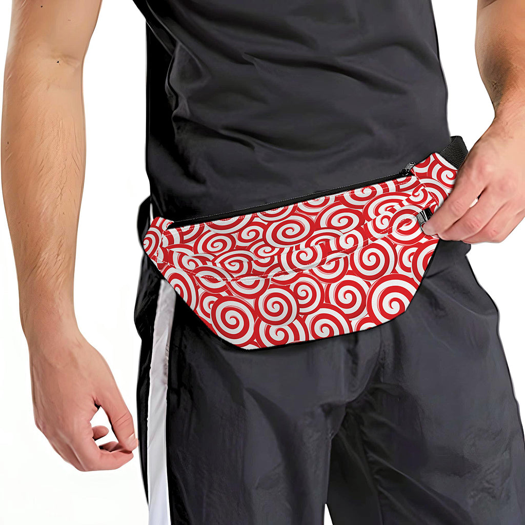 Red Lollipop Candy Pattern Print Fanny Pack