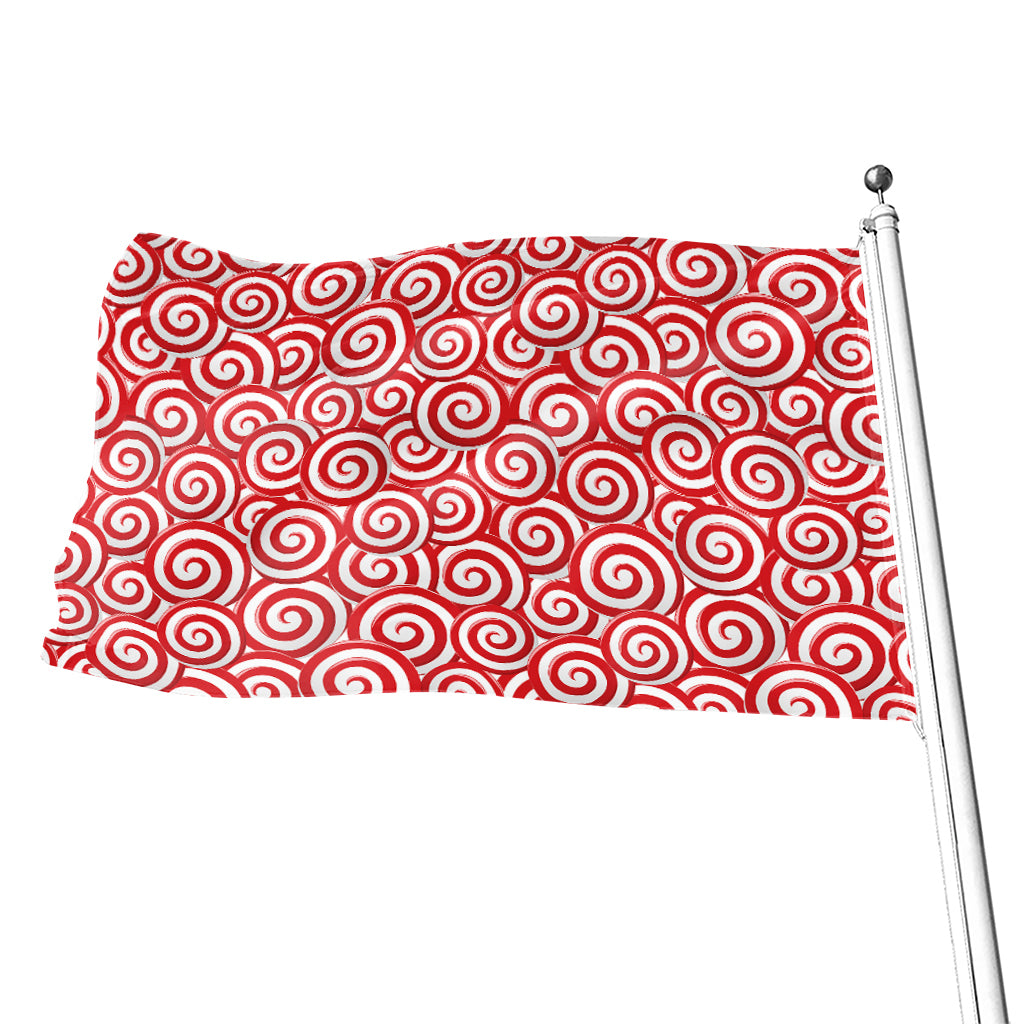 Red Lollipop Candy Pattern Print Flag