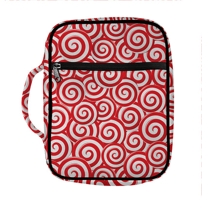 Red Lollipop Candy Pattern Print Front Pocket Bible Bag