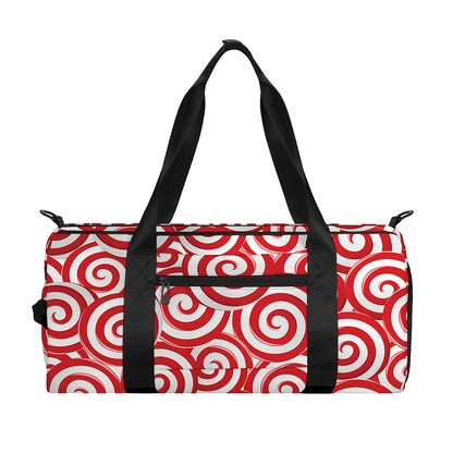 Red Lollipop Candy Pattern Print Gym Bag