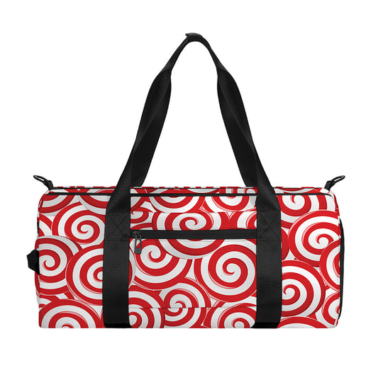 Red Lollipop Candy Pattern Print Gym Bag