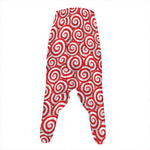 Red Lollipop Candy Pattern Print Hammer Pants