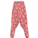 Red Lollipop Candy Pattern Print Hammer Pants