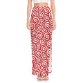 Red Lollipop Candy Pattern Print High Slit Maxi Skirt