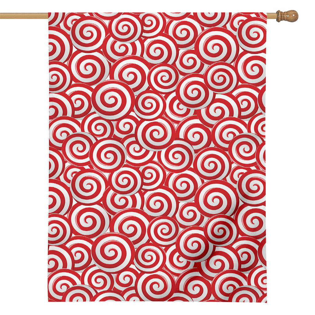 Red Lollipop Candy Pattern Print House Flag