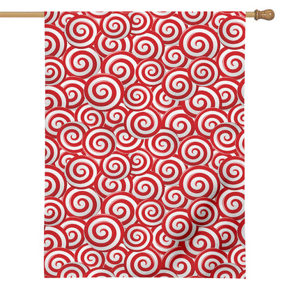 Red Lollipop Candy Pattern Print House Flag