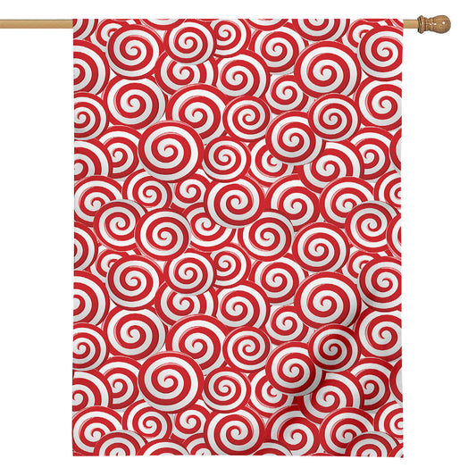 Red Lollipop Candy Pattern Print House Flag