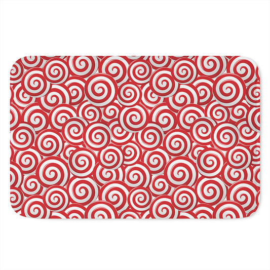 Red Lollipop Candy Pattern Print Indoor Door Mat