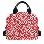 Red Lollipop Candy Pattern Print Insulated Lunch Bag