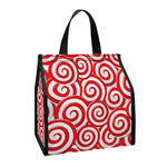 Red Lollipop Candy Pattern Print Insulated Lunch Tote
