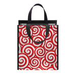 Red Lollipop Candy Pattern Print Insulated Lunch Tote