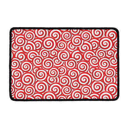 Red Lollipop Candy Pattern Print Kitchen Mat