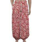 Red Lollipop Candy Pattern Print Lantern Pants