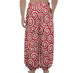 Red Lollipop Candy Pattern Print Lantern Pants