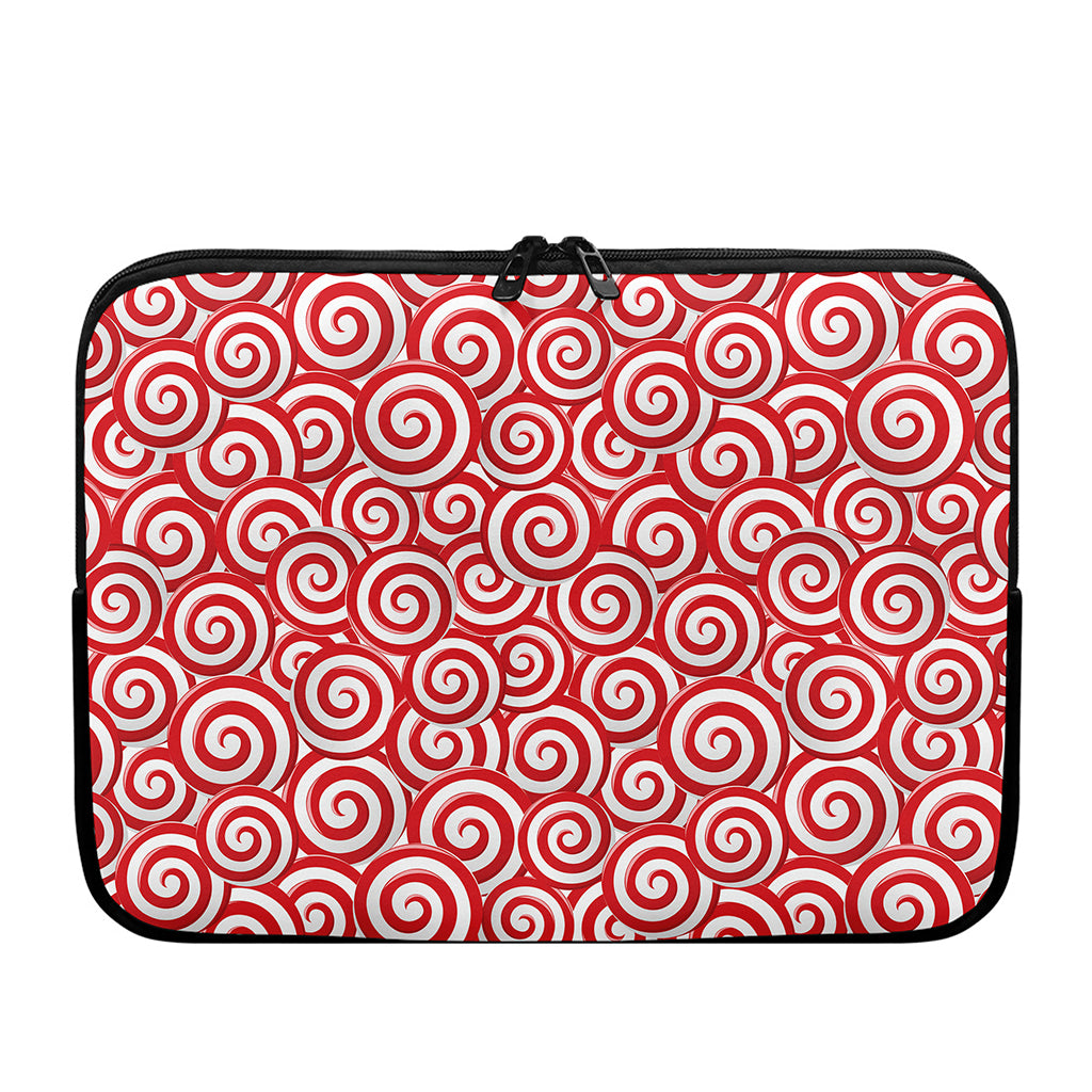 Red Lollipop Candy Pattern Print Laptop Sleeve