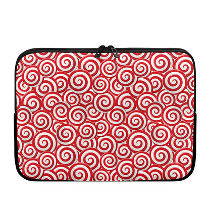 Red Lollipop Candy Pattern Print Laptop Sleeve