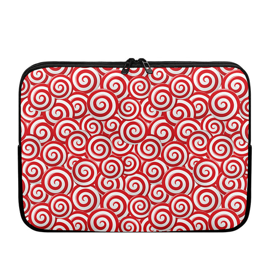Red Lollipop Candy Pattern Print Laptop Sleeve